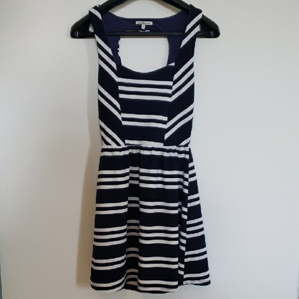 Navy and White Striped Dress